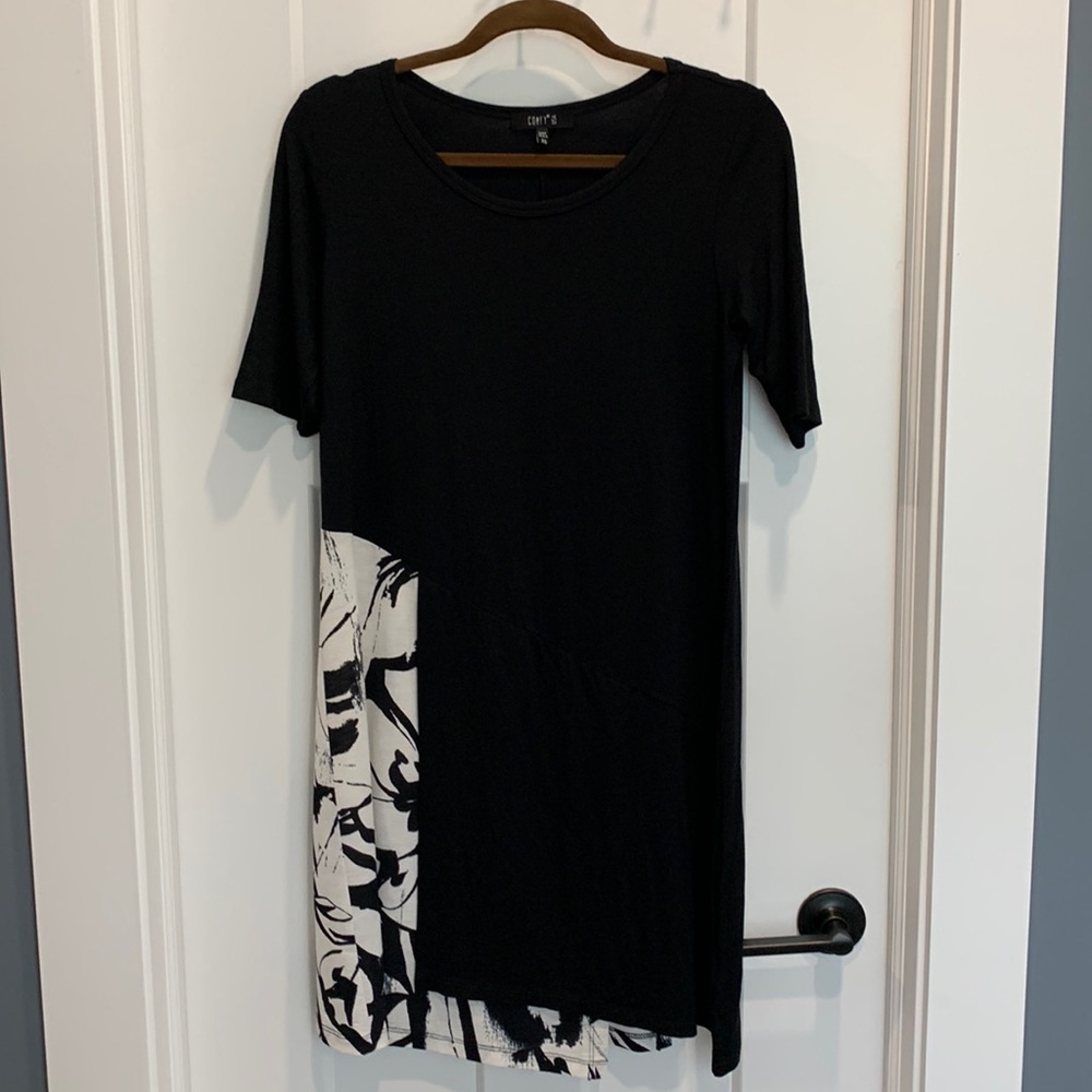 Comfy USA Women’s Short Sleeve Black And White Dress Style M431P Size XS